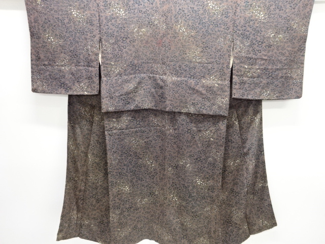 JAPANESE KIMONO / ANTIQUE KIMONO / SILK / KINSHA / FLORAL PLANTS